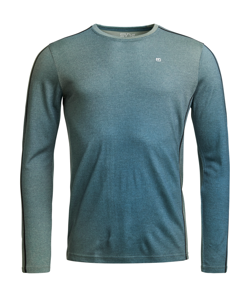 Termopr�dlo ORTOVOX 185 Rock'N'Wool Print Long Sleeve Men's Aop Green Sage