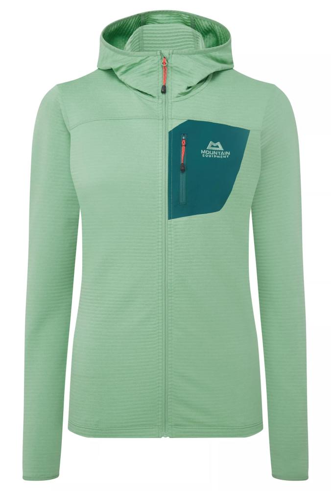 Fleece Mountain Equipment Lumiko Hooded Jacket Women's Lichen Green/D Teal
