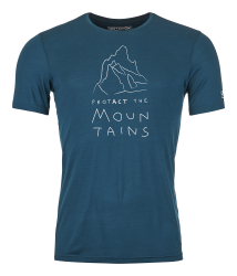Triko Ortovox 150 Cool Mtn Protector T-shirt Men's Petrol Blue