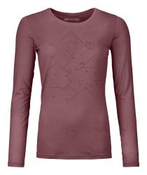 ORTOVOX 185 Merino Tangram Ls Women's Mountain Rose