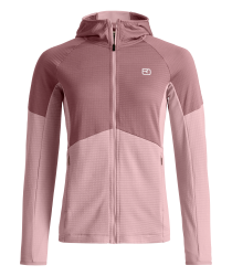 Mikina ORTOVOX Fleece Light Grid Hoody Women's Dawn Rose