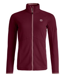 Mikina ORTOVOX Fleece Light Grid Jacket Women's Red Malbec
