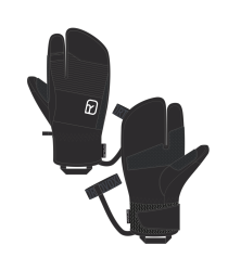 Rukavice Ortovox Full Leather 3 Finger Glove Black Raven