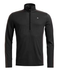 Termoprdlo ORTOVOX 185 Rock'N'Wool Zip Neck Men's Black Raven